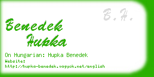 benedek hupka business card